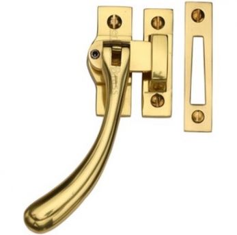 V1008L MP/HP-ULB - Lockable Casement Window Fastener Ball Design Unlacquered Brass finish - by Heritage Brass